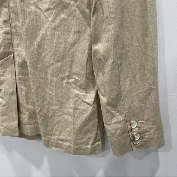 Levi’s Alexa Safari Blazer Jacker Oversized Fit Linen Cotton Cream Tan Medium - Picture 9 of 11